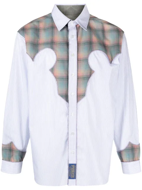 Maison Margiela panelled pinstripe shirt Blue S67DT0008S78213