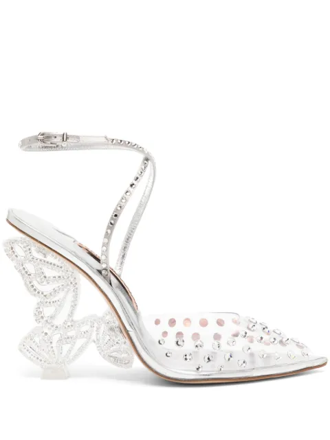 Sophia Webster 100mm Paloma crystal-embellished pumps Neutrals SAW23077
