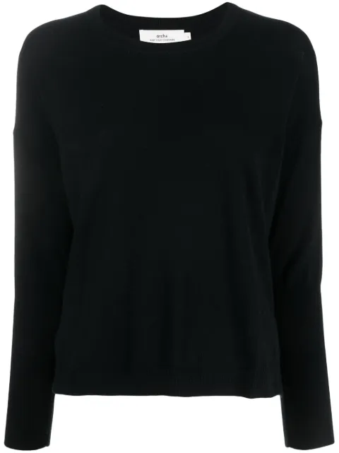 arch4 fine-knit crew-neck jumper Black KNJP65