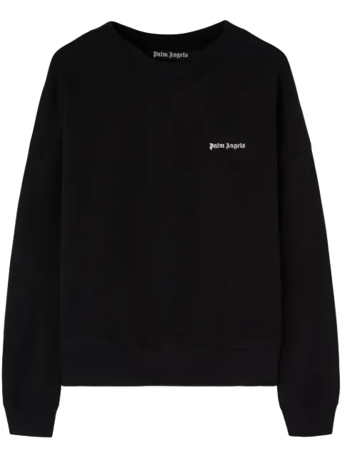 Palm Angels logo-embroidered cotton sweatshirt Black PMBA080S24FLE0041003