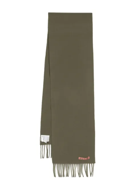 Acne Studios logo-appliqué wool scarf Green CA0218