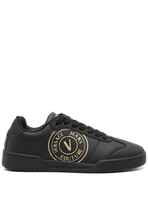 Versace Jeans Couture logo-print leather sneakers Black 76YA3SD1ZPA54