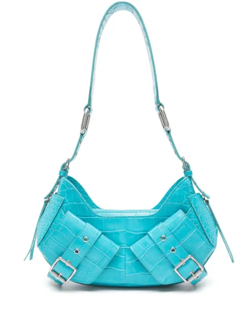 BIASIA Y2K crocodile-embossed shoulder bag Blue FBBP70001COC