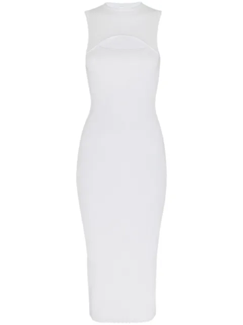 Victoria Beckham cut-out fitted midi dress White 1323KDR004631A