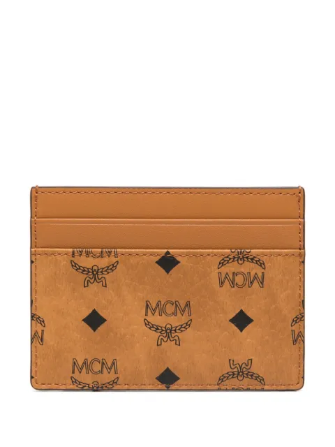 MCM mini Aren Visetos cardholder Brown MXADATA08