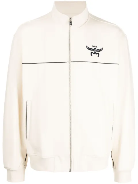 MCM Essential logo-embroidered track jacket Neutrals MHJESBC02