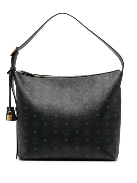 MCM large Aren Visetos-print leather shoulder bag Black MWHESTA02
