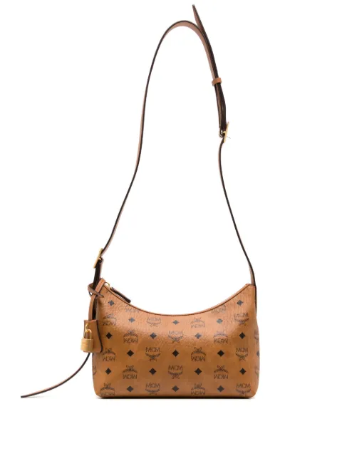 MCM small Aren Visetos shoulder bag Neutrals MWHESTA01