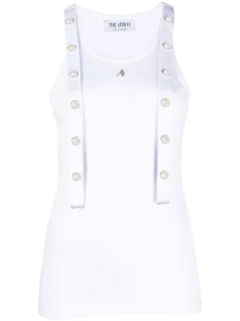 The Attico strap-detail ribbed tank top White 241WCT229J038