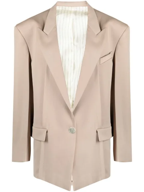 The Attico Glen oversized single-breasted blazer Brown 241WCG46W046