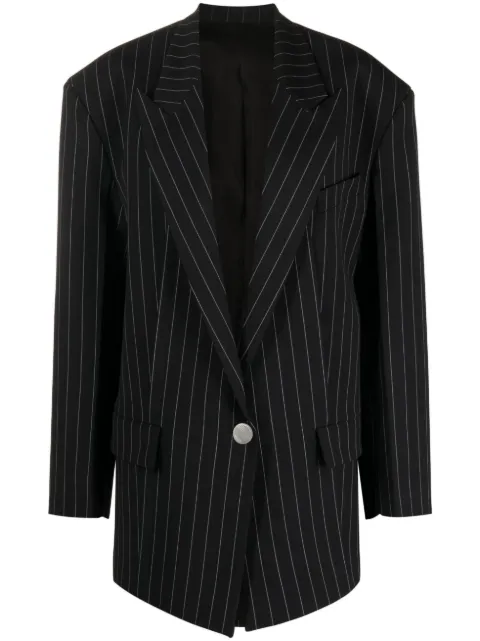 The Attico Glen pinstripe single-breasted blazer Blue 241WCG46E067