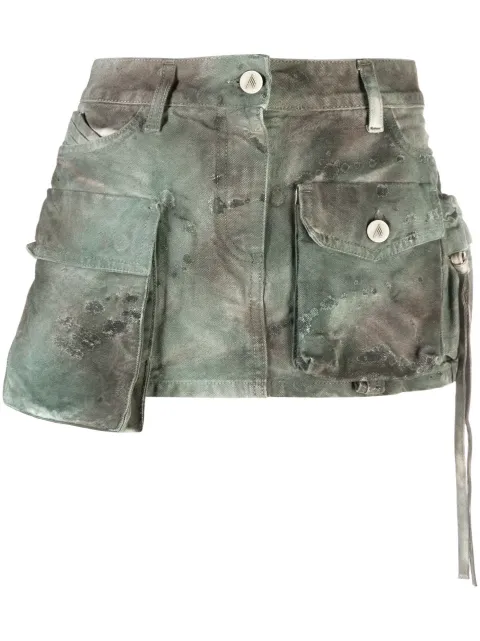 The Attico Fay camouflage-pattern cargo miniskirt Green 241WCS136D022