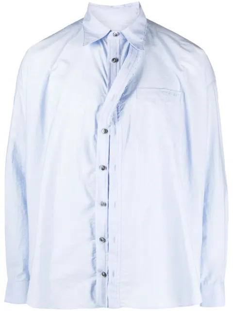 Y/Project asymmetric cotton-blend shirt Blue SHIRT70