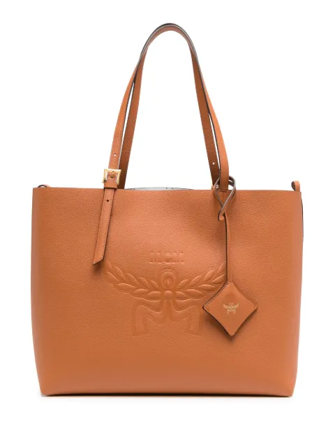 MCM medium Himmel logo-embossed leather bag Brown MWPESAC06