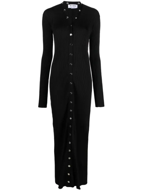 The Attico ribbed-knit cardigan dress Black 241WCM113KV006