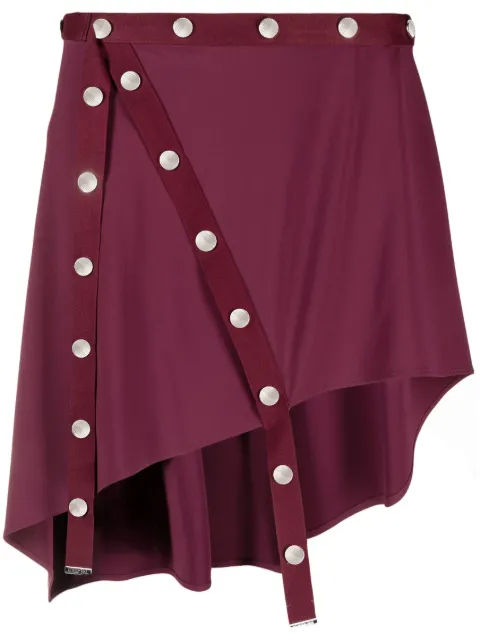 The Attico button-embellished asymmetric miniskirt Purple 241WCS181A014