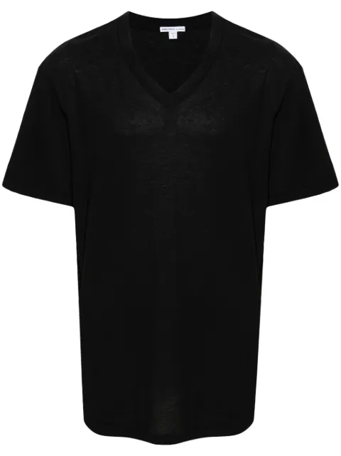 James Perse V-neck cotton T-shirt Black MKJ3361