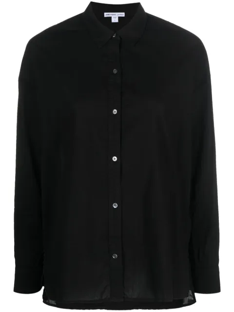 James Perse long-sleeve cotton shirt Black WLC3781