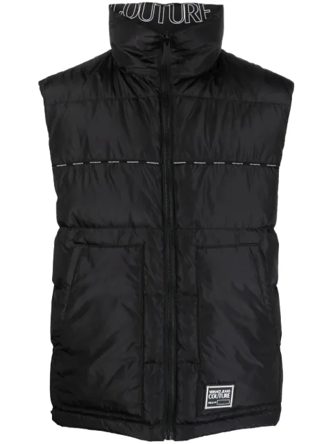 Versace Jeans Couture logo-print reversible padded gilet Black 76GAU421CQD45