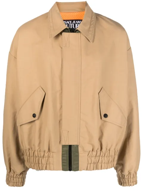 Versace Jeans Couture logo-patch bomber jacket Neutrals 76GAS413N0305