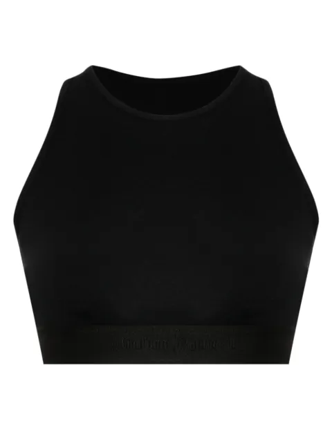 Palm Angels logo-tape racerback bralette Black PWUE005S24FAB001