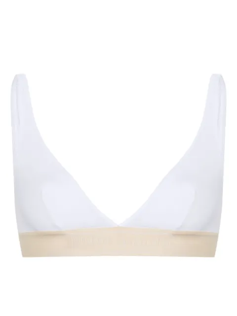 Palm Angels logo-tape triangle bra White PWUB011S24FAB0010104
