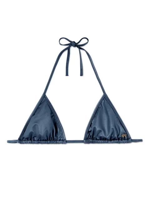 Palm Angels metallic triangle bikini top Blue PWFH005S24FAB0014949
