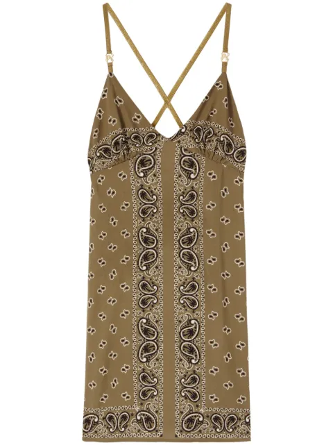 Palm Angels paisley-print slip dress Green PWDJ007S24FAB0015656
