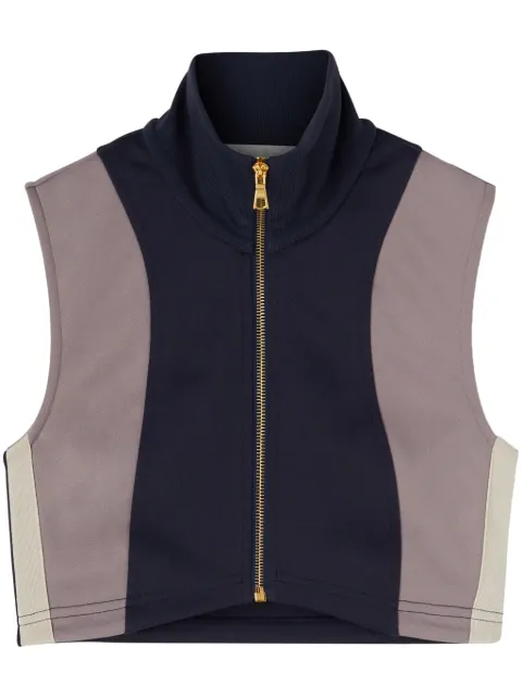 Palm Angels PA monogram cropped track vest top Blue PWBD052S24FAB0014636