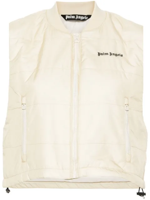 Palm Angels logo-print down vest Neutrals PWEA118S24FAB0010310