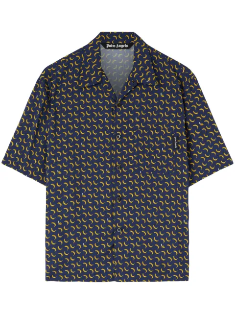 Palm Angels banana-print shirt Blue PMGG005S24FAB0054618