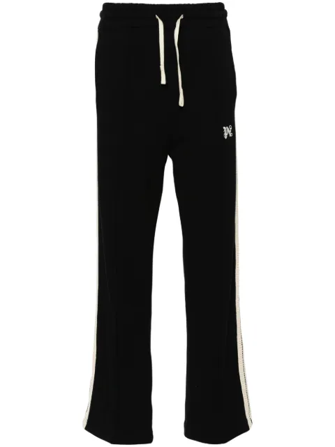 Palm Angels monogram-embroidered piqué-weave trousers Black PMCJ023S24FAB0011003