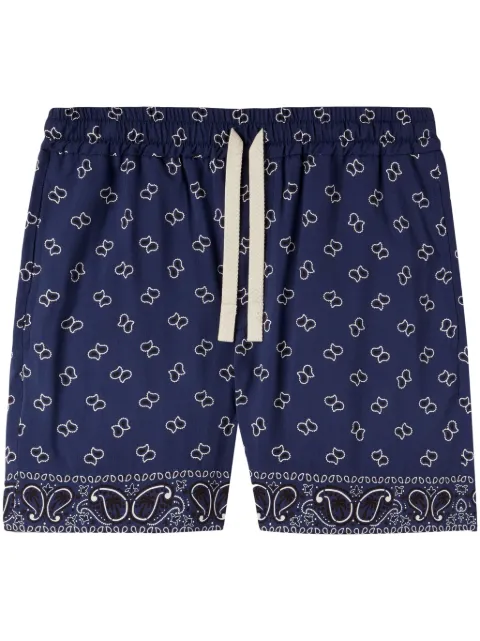Palm Angels paisley-print cotton shorts Blue PMCB034S24FAB0054646