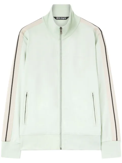 Palm Angels logo-embroidered zip-up sweatshirt Green PMBD058S24FAB0015103