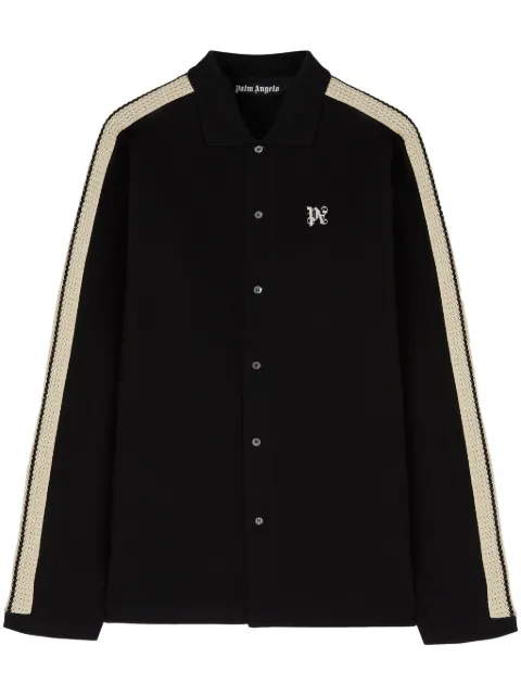 Palm Angels monogram piquet shirt Black PMBD046S24FAB0011003