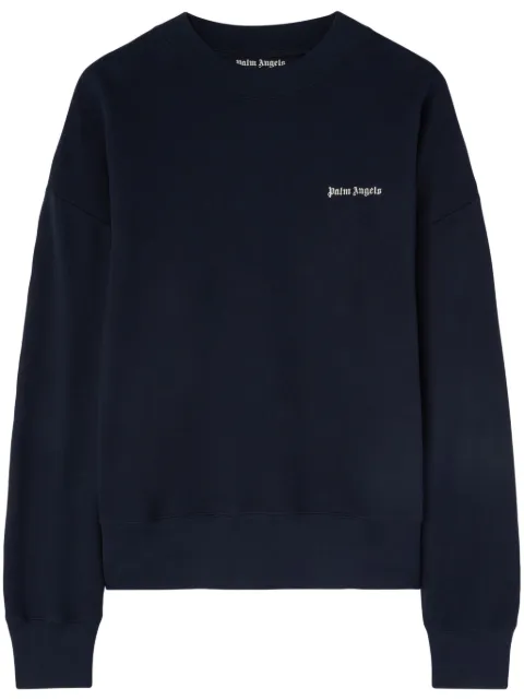 Palm Angels logo-print cotton sweatshirt Blue PMBA080S24FLE0044603