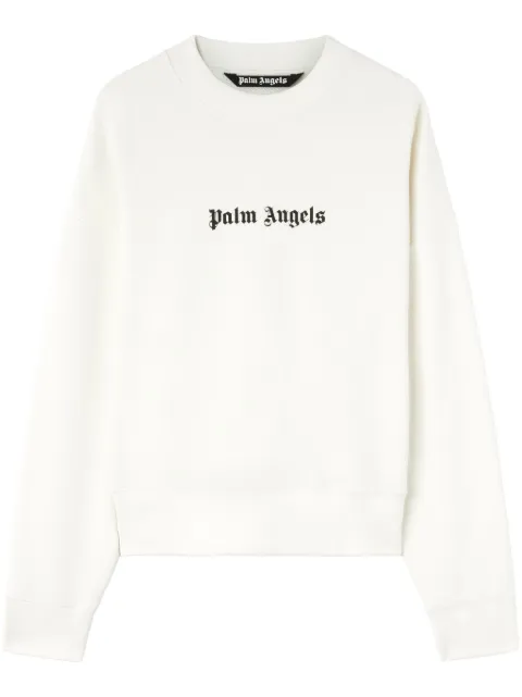 Palm Angels logo-print cotton sweatshirt White PMBA080S24FLE0030310