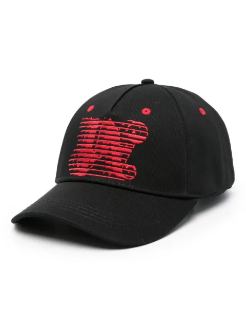Palm Angels Racing monogram-embroidered baseball cap Black PMLB094S24FAB004