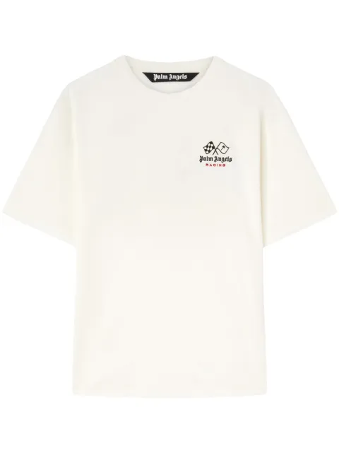 Palm Angels Racing graphic-print cotton T-shirt White PMAA089S24JER0030310