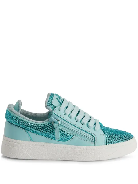 Giuseppe Zanotti GZ94 rhinestone-embellished leather sneakers Blue RW30018005