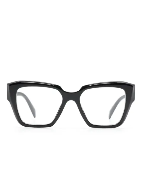 Prada Eyewear logo-plaque glasses Black PR09ZV