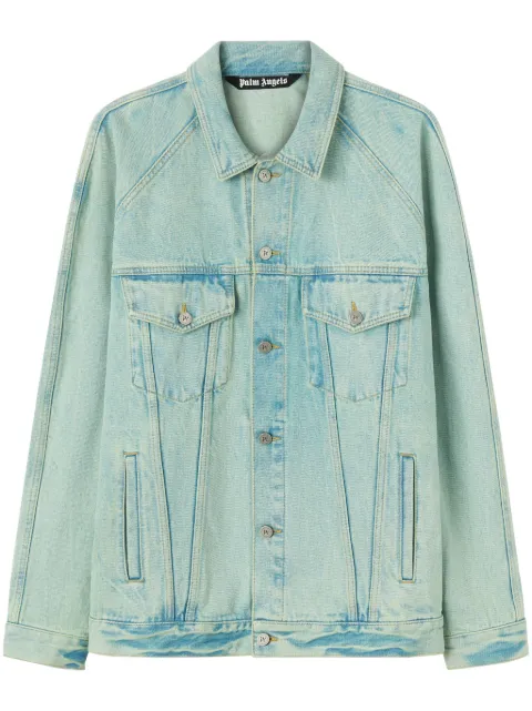 Palm Angels overdyed denim jacket Green PMYE038S24DEN0015103