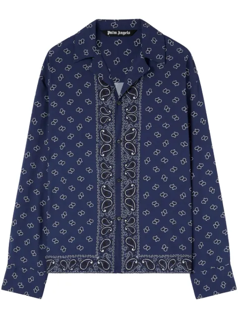 Palm Angels paisley-print long-sleeve shirt Blue PMGE034S24FAB0024646