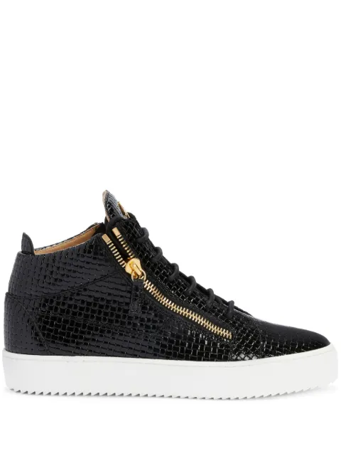 Giuseppe Zanotti Kriss woven-leather mid-top sneakers Black RM40008001