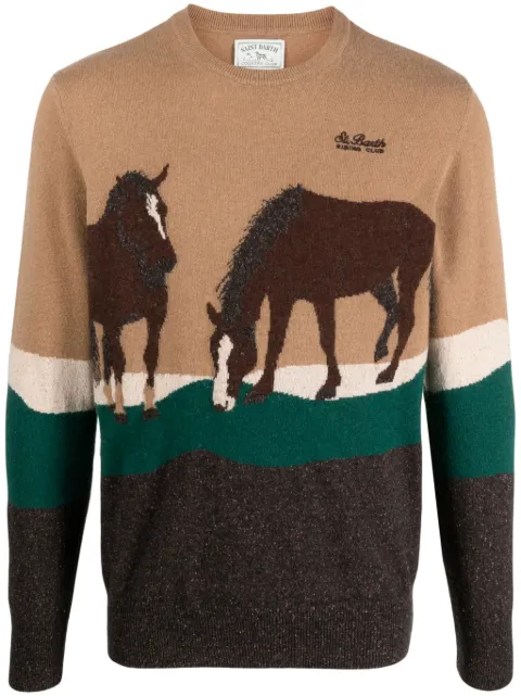 MC2 Saint Barth Donegal Riding crew neck jumper Brown HER0011