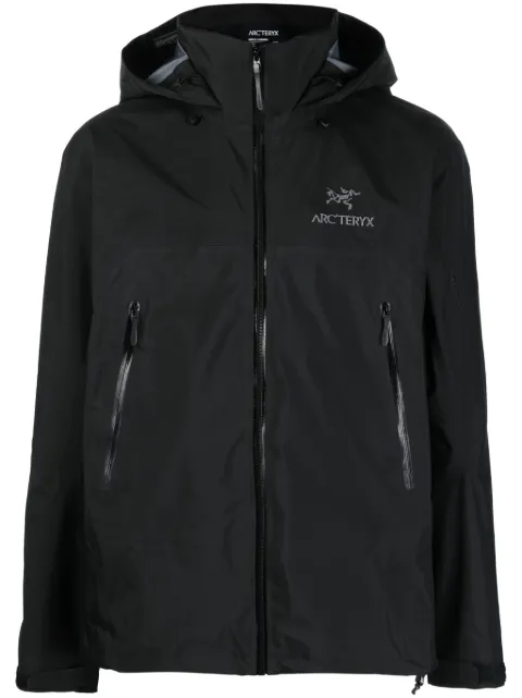 Arc'teryx logo-embroidery hooded jacket Black X000007082