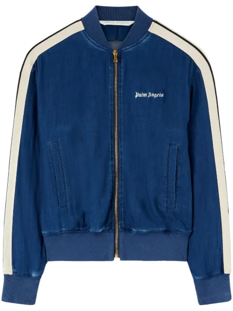 Palm Angels Chambre denim bomber jacket Blue PWEA119S24FAB0014903