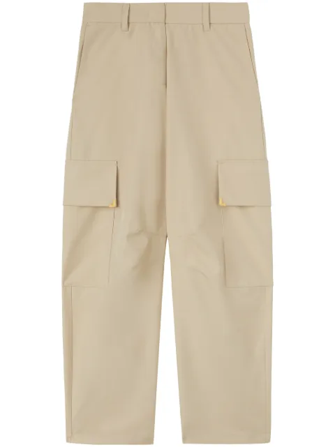 Palm Angels carrot-cut cotton trousers Neutrals PWCA140S24FAB0016161