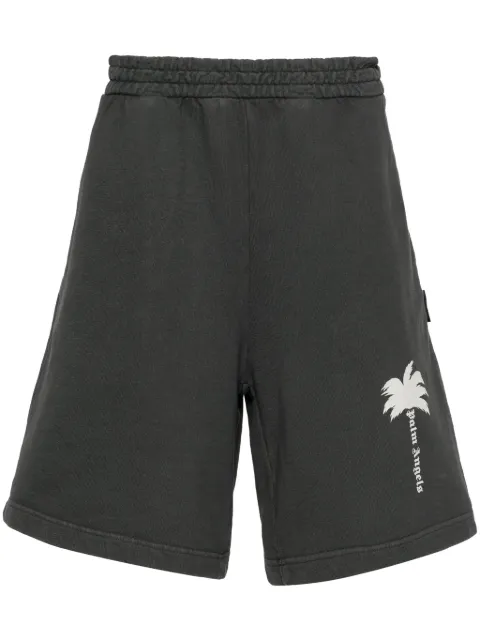 Palm Angels Palm Tree-print track shorts Grey PMCI010S24FLE0030703