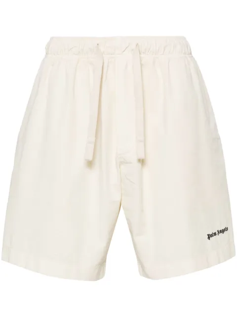 Palm Angels logo-embroidered bermuda shorts Neutrals PMCB051S24FAB0030310